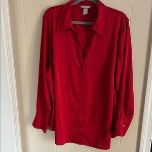 H&M Vibrant Red Button Down Shirt